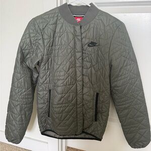 Women’s Olive Quilted Puffer Jacket